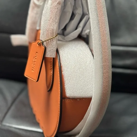 NWT Coach Orange Pumpkin Leather Bag CU868 - Picture 7 of 11